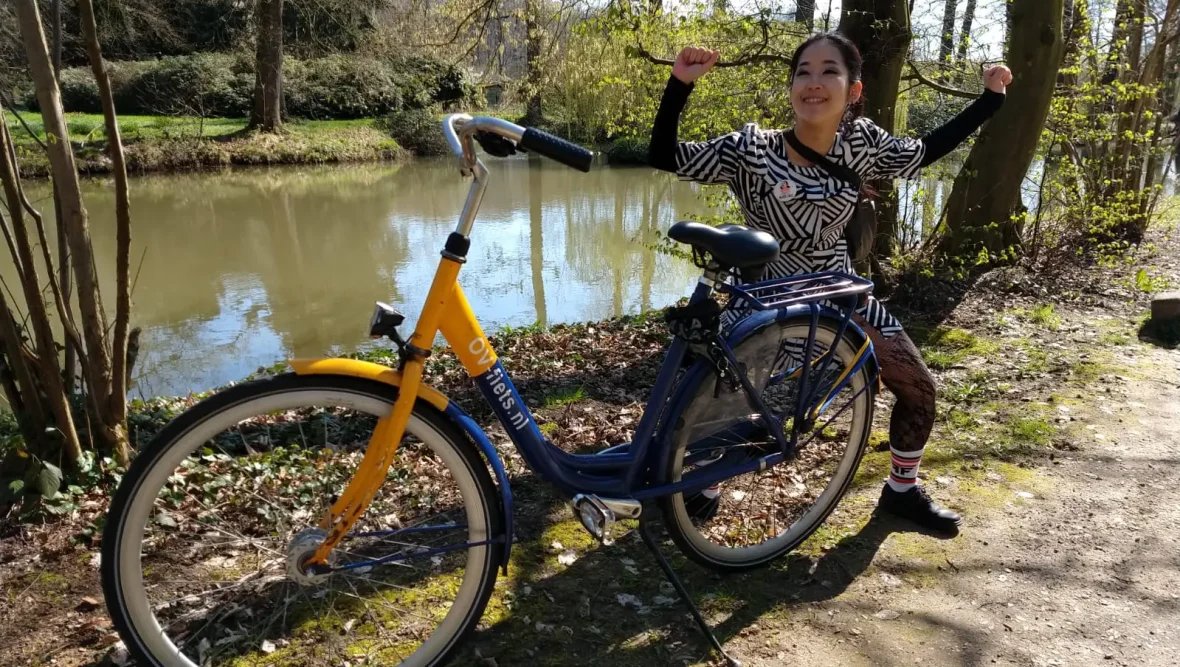 My Japanese friend on a bike in Utrecht